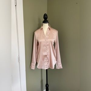 Light Pink Silk Button Up